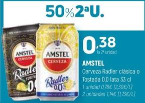 Oferta de Amstel - Cerveza Radler Clásica O Tostada 0,0 Lata por 0,76€ en Coviran