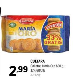 Oferta de Cuétara - Galletas María Oro por 2,99€ en Coviran