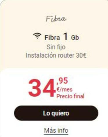 Oferta de Tarifas internet por 34,95€ en Lowi