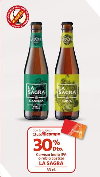 Oferta de La Sagra - Cerveza India Ipa O Rubia Castiza  en Alcampo