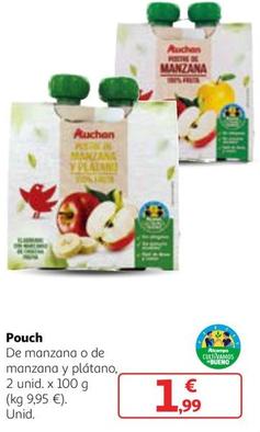 Oferta de Auchan - Pouch De manzana o de manzana y plátano por 1,99€ en Alcampo