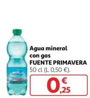 Oferta de Fuente Primavera - Agua Mineral Con Gas por 0,25€ en Alcampo