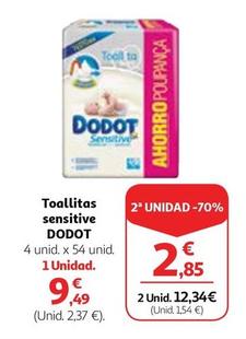 Oferta de Dodot - Toallitas Sensitive por 9,49€ en Alcampo