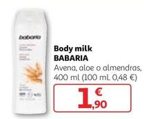 Oferta de Babaria - Body Milk por 1,9€ en Alcampo