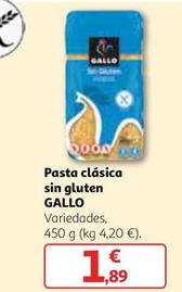 Oferta de Gallo - Pasta Clásica Sin Gluten por 1,89€ en Alcampo