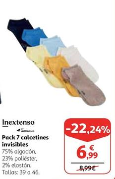 Oferta de Inextenso - Pack 7 Calcetines Invisibles por 6,99€ en Alcampo