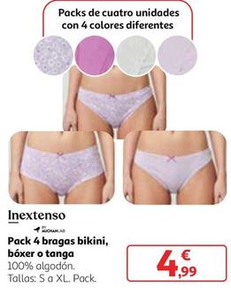 Oferta de Inextenso - Pack 4 Bragas Bikini, Bóxer O Tanga por 4,99€ en Alcampo