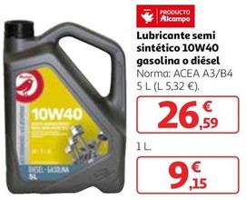 Oferta de Lubricante Semi Sintético 10w40 Gasolina O Diésel por 26,59€ en Alcampo