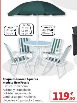 Oferta de Conjunto Terraza 6 Piezas Modelo New Prusia por 119,9€ en Alcampo