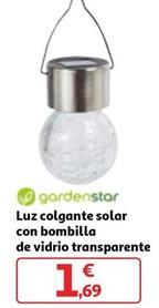 Oferta de Gardenstar - Luz Colgante Solar Con Bombilla De Vidrio Transparente por 1,69€ en Alcampo