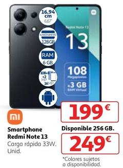 Oferta de Xiaomi - Smartphone Redmi Note 13 por 199€ en Alcampo