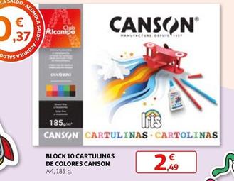 Oferta de Canson - Block Cartulinas De Colores  por 2,49€ en Alcampo