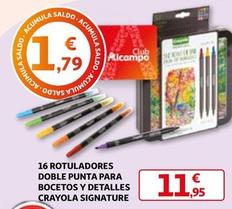 Oferta de 6 Rotuladores Doble Punta Para Bocetos Y Detalles Crayola Signatur por 11,95€ en Alcampo