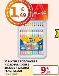 Oferta de Bic - Pinturas De Colores + Rotuladores Kids + Ceras Plastidecor por 9,95€ en Alcampo