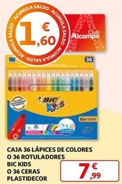 Oferta de Bic - Caja 36 Lápices De Colores O 36 Rotuladores Kids O 36 Ceras Plastidecor por 7,99€ en Alcampo