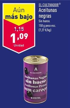 Oferta de El Cultivador - Aceitunas Negras por 1,09€ en ALDI