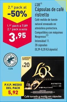Oferta de L'or - Capsulas De Café Ristretto por 7,89€ en ALDI