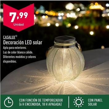 Oferta de Casalux - Decoracion Led Solar por 8,99€ en ALDI