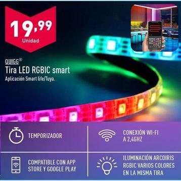 Oferta de Quigg - Tira Led Rgbic Smart por 21,99€ en ALDI