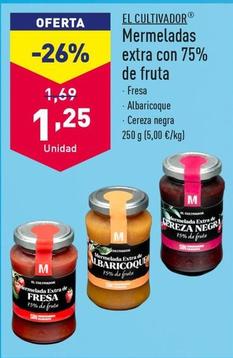 Oferta de El Cultivador - Mermeladas Extra Con 75% De Fruta por 1,25€ en ALDI
