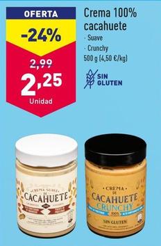 Oferta de Crema 100% Cacahuete por 2,25€ en ALDI