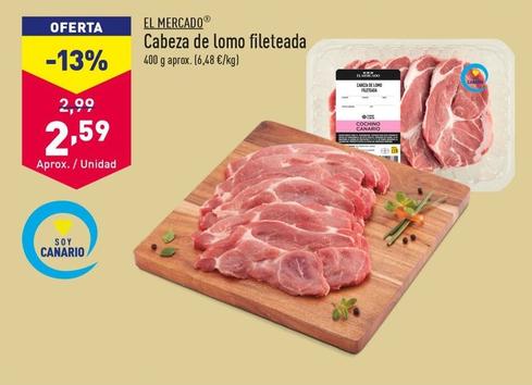 Oferta de El Mercado - Cabeza De Lomo Fileteada por 2,59€ en ALDI