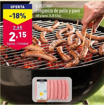 Oferta de El Mercado - Longaniza De Pollo Y PAvo por 2,15€ en ALDI