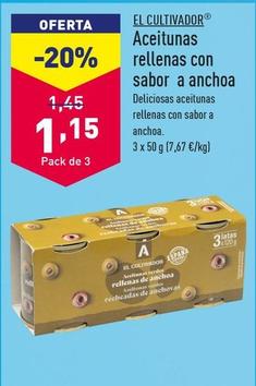 Oferta de El Cultivador - Aceitunas Rellenas Con Sabor A Anchoa por 1,15€ en ALDI