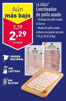 Oferta de La Tabla - Loncheados De Pollo Asado por 2,29€ en ALDI