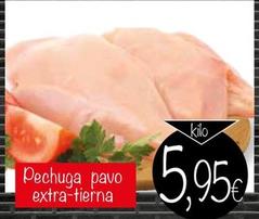 Oferta de Pechuga Pavo Extra-Tierna por 5,95€ en Supermercados Piedra