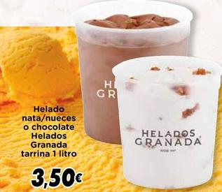 Oferta de Helados Granada - Helado Nata/Nueces O Chocolate por 3,5€ en Supermercados Piedra