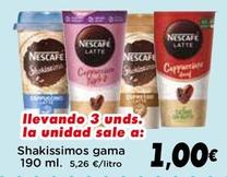 Oferta de Nescafé - Shakissimos Gama por 1€ en Supermercados Piedra
