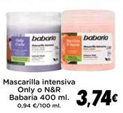 Oferta de Babaria - Mascarilla Intensiva Only O N&r por 3,74€ en Supermercados Piedra