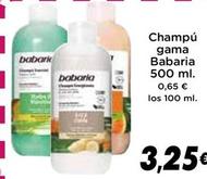 Oferta de Babaria - Champú Gama por 3,25€ en Supermercados Piedra