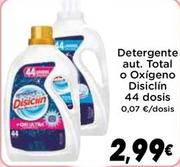 Oferta de Disiclin - Detergente Aut. Total O Oxígeno Disiclín 44 Dosis por 2,99€ en Supermercados Piedra