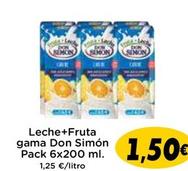Oferta de Don Simón - Leche+fruta Gama por 1,5€ en Supermercados Piedra