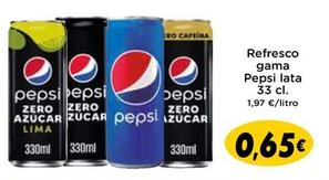 Oferta de Pepsi - Refresco Gama por 0,65€ en Supermercados Piedra