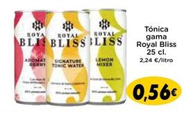 Oferta de  Royal Bliss - Tónica Gama por 0,56€ en Supermercados Piedra