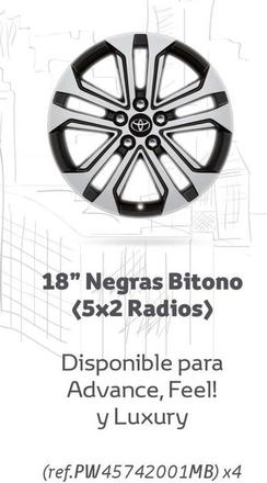 Oferta de Toyota - 18" Negras Bitono (5x2 Radios) en Toyota