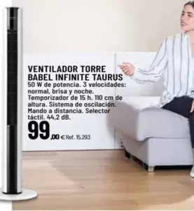 Oferta de Taurus - Ventilador Torre Babel Infinite por 99€ en Coferdroza