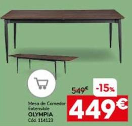 Oferta de Olympia - Mesa De Comedor Extensible por 449€ en Conforama