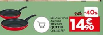 Oferta de Quttin - Set 2 Sartenes Aluminio por 14,9€ en Conforama