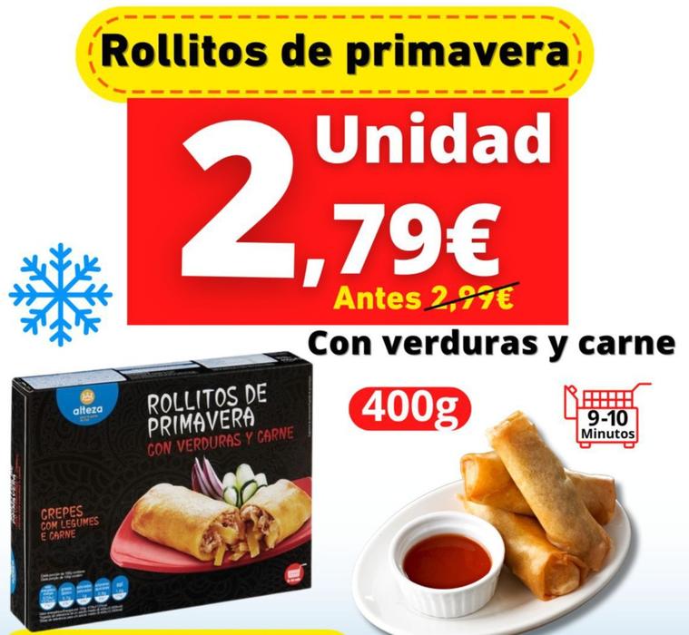 Oferta de Rollitos de primavera por 2,79€ en Supermercados Tu Alteza
