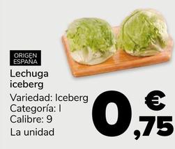 Oferta de Lechuga Iceberg por 0,75€ en Supeco
