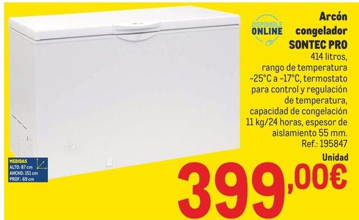 Oferta de Sontec Pro - Arcón Online Congelador  por 399€ en Makro