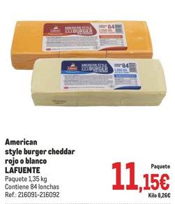 Oferta de Lafuente - American Style Burger Cheddar Rojo / Blanco por 11,15€ en Makro