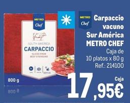 Oferta de Metro Chef - Carpaccio Vacuno Sur América por 17,95€ en Makro