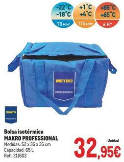 Oferta de Metro Professional - Bolsa Isotérmica por 32,95€ en Makro