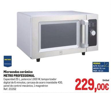 Oferta de Metro Professional - Microondas Cerámico por 229€ en Makro