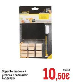 Oferta de Securit - Soporte Madera + Pizarra + Rotulador por 10,5€ en Makro